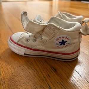 Converse Kids' Cream High-Top Sneakers with Red Trim 6